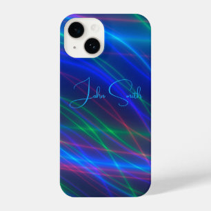Coque Pour iPhone 14 Monogramme de rayons multicolores