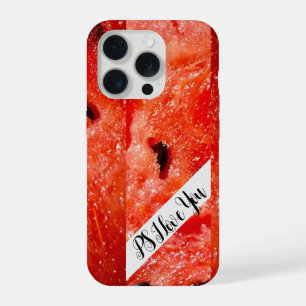 Coque iPhone 15 Pro Monogramme de script abstrait Lui Elle PS Je t'aim