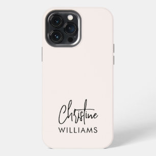 Etui iPhone 13 Pro Max Monogramme de signature écriture manuscrite rose b