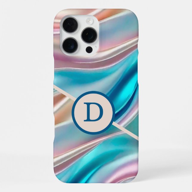 Coque iPhone Monogramme de soie de luxe (Verso)