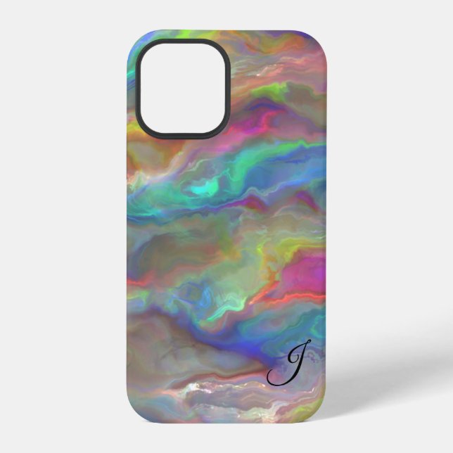 Coque iPhone Monogramme d'opale (Verso)