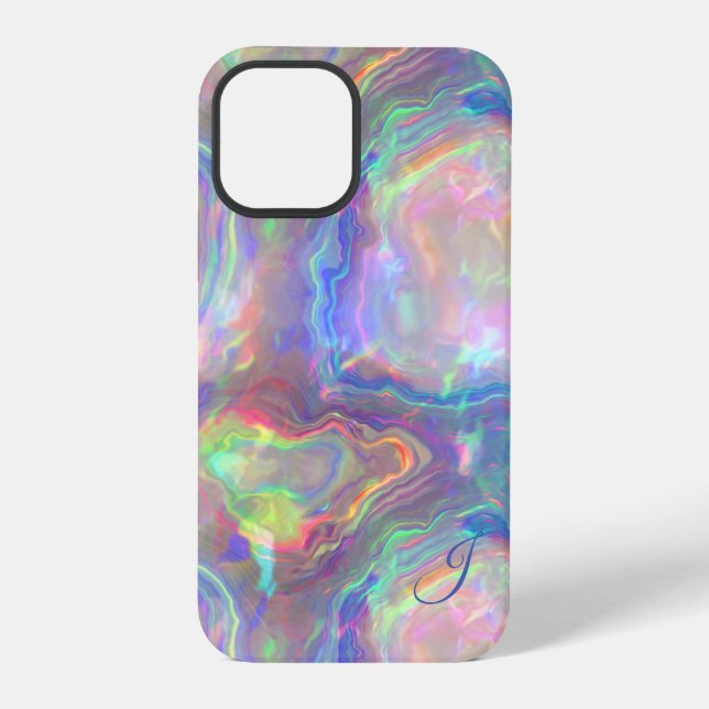 Coque iPhone Monogramme d'opale (Verso)
