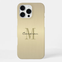 Monogramme d'or initial et nom personnalisé