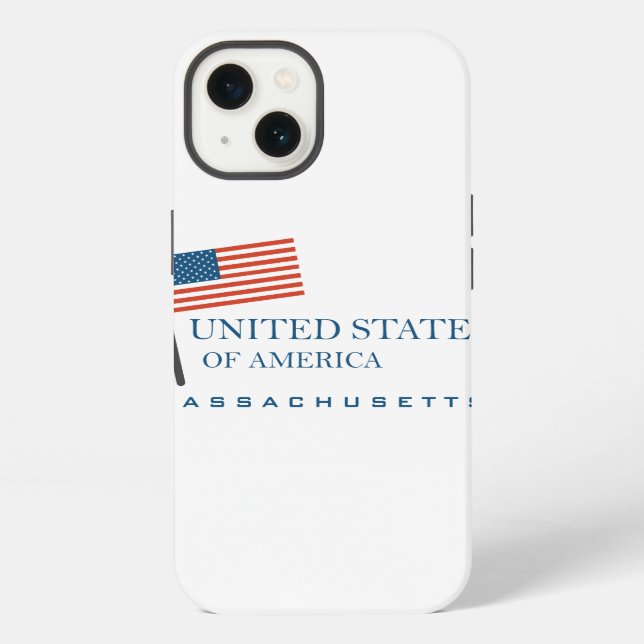 Coque iPhone Monogramme. Drapeau américain de la bannière des é (Verso)