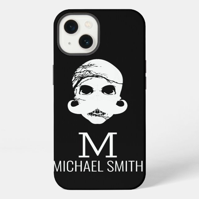 Coque iPhone Monogramme drôle de moustache (Verso)