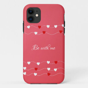 Coque iphone monogramme du coeur rouge blanc