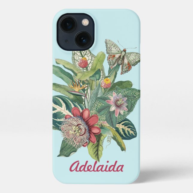 Coque iPhone Monogramme du paradis tropical (Verso)
