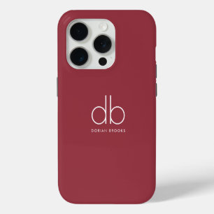 Coque iPhone 15 Pro Monogramme Élégant Minimaliste Classique Moderne R