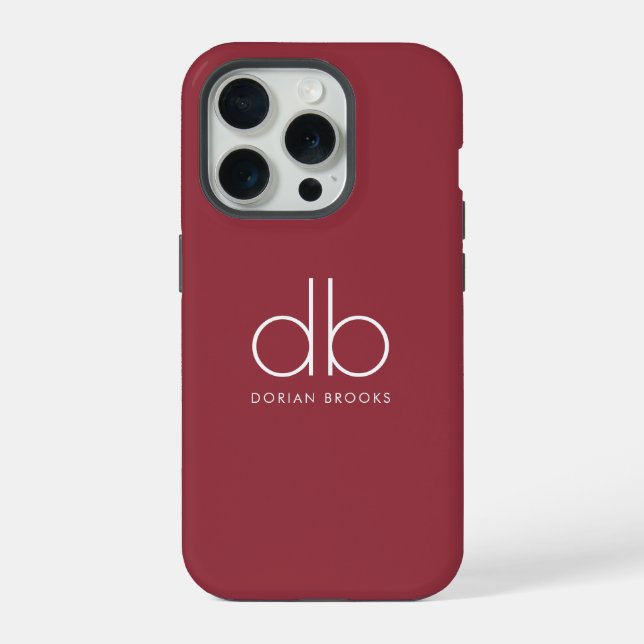 Coque iPhone Monogramme Élégant Minimaliste Classique Moderne R (Verso)