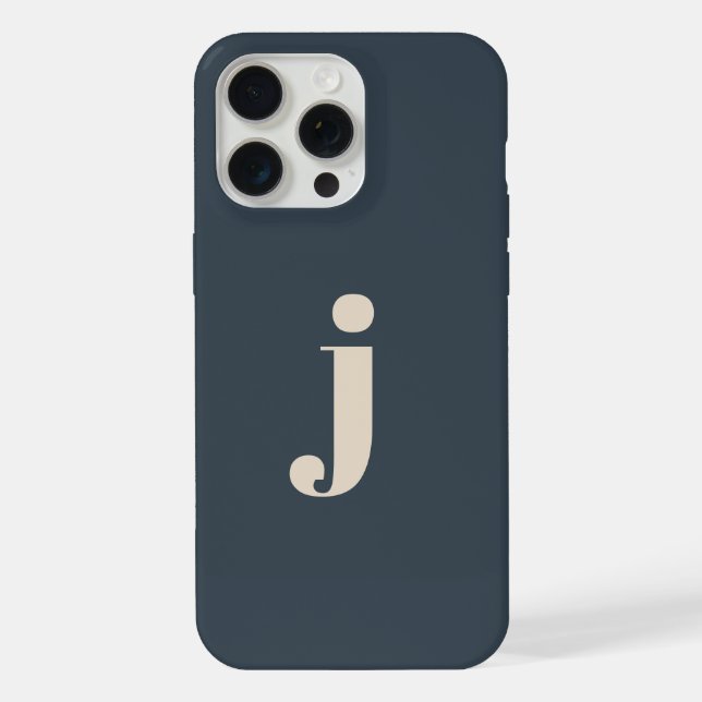 Coque iPhone Monogramme Élégant Vert Sauge (Verso)
