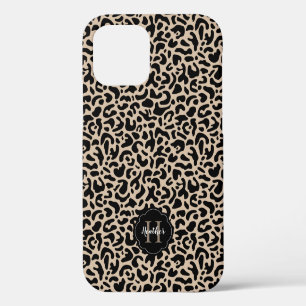 Coque iPhone 12 Monogramme Empreinte de léopard
