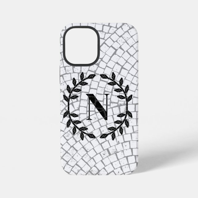Coque iPhone Monogramme en impression mosaïque (Verso)