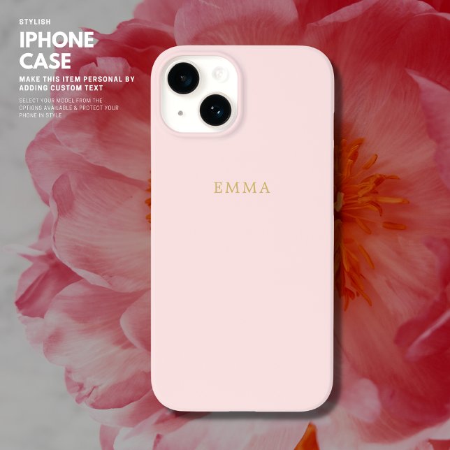 Coque iPhone Monogramme en or rose simple et chic (Créateur téléchargé)