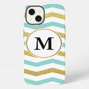 Etui iPhone 13 monogramme et chevron