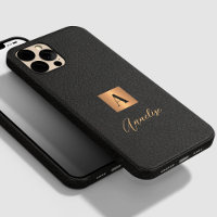 Monogramme et nom en or noir personnalisé