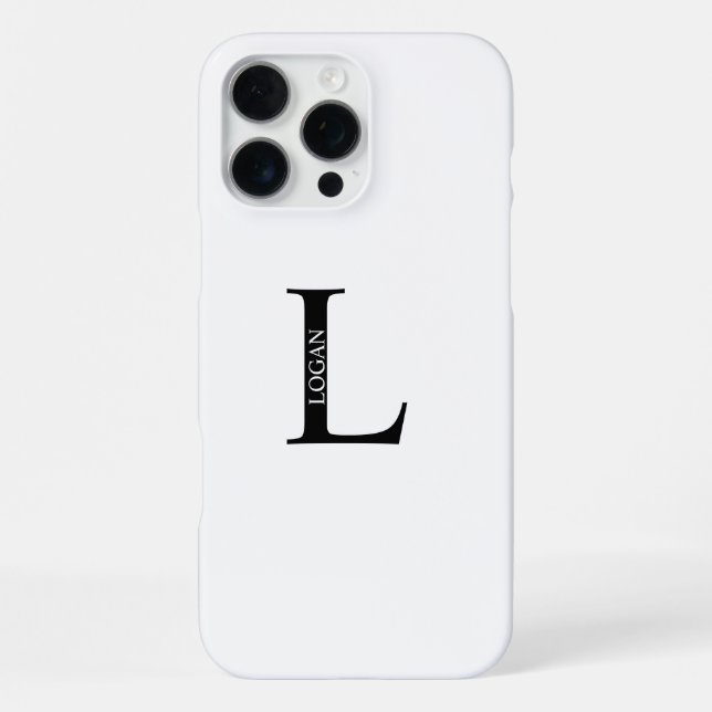 Coque iPhone Monogramme et nom personnalisés (Verso)