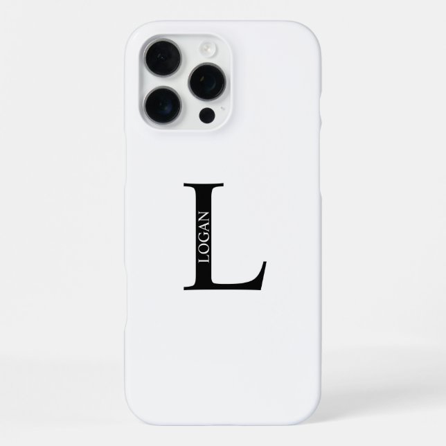 Coque iPhone Monogramme et nom personnalisés (Verso)