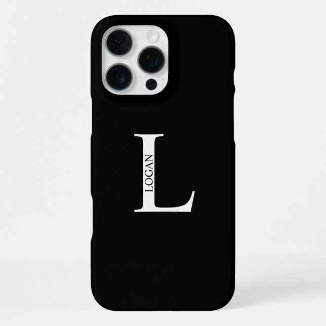 Coque iPhone Monogramme et nom personnalisés (Verso)