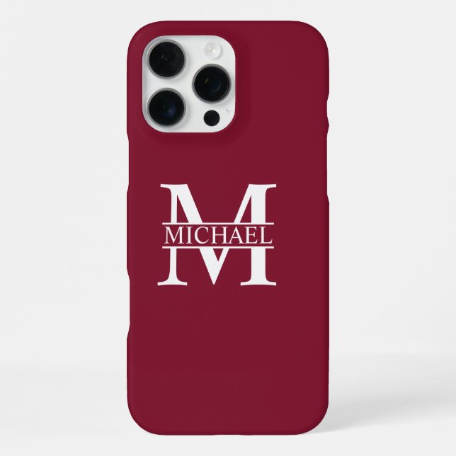 Coque iPhone Monogramme et nom personnalisés (Verso)