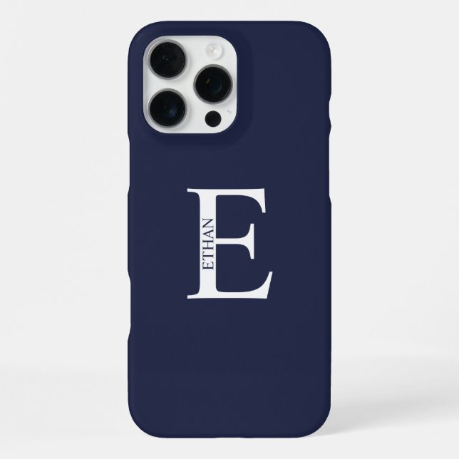 Coque iPhone Monogramme et nom personnalisés (Verso)