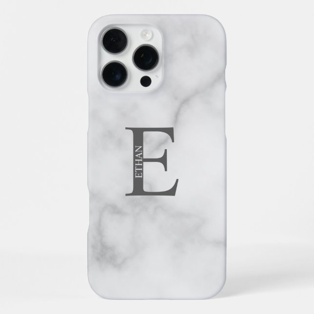 Coque iPhone Monogramme et nom personnalisés (Verso)