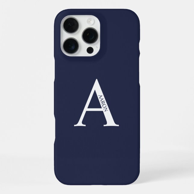 Coque iPhone Monogramme et nom personnalisés (Verso)