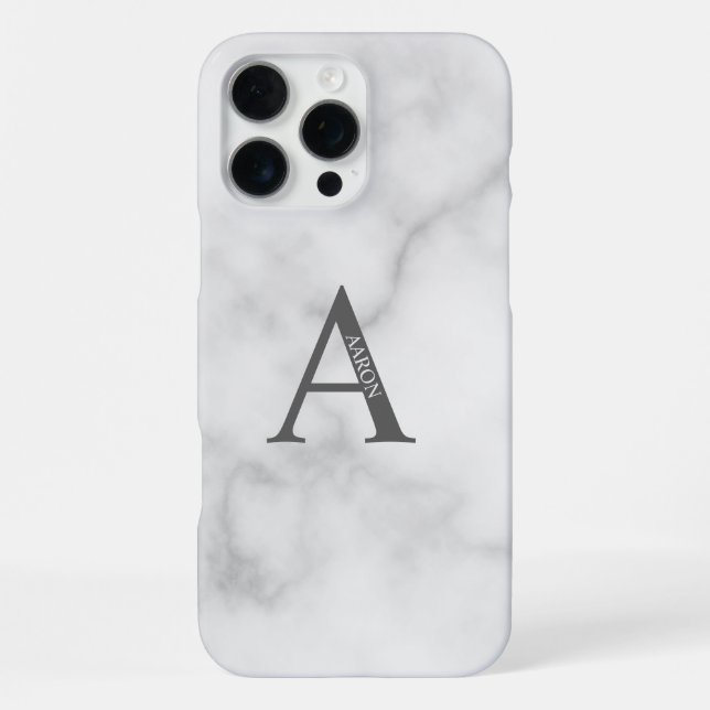 Coque iPhone Monogramme et nom personnalisés (Verso)