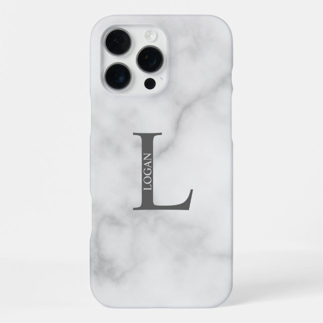 Coque iPhone Monogramme et nom personnalisés (Verso)