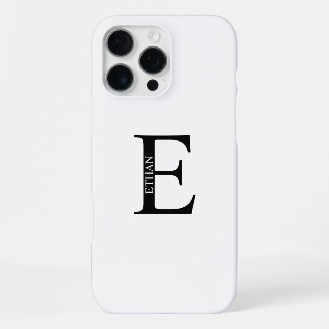 Coque iPhone Monogramme et nom personnalisés (Verso)