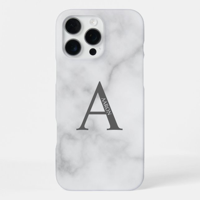 Coque iPhone Monogramme et nom personnalisés (Verso)