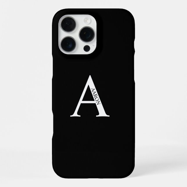 Coque iPhone Monogramme et nom personnalisés (Verso)