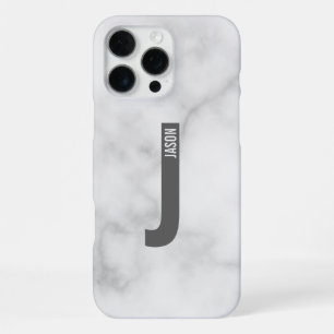 Coque iPhone 16 Pro Max Monogramme et nom personnalisés modernes