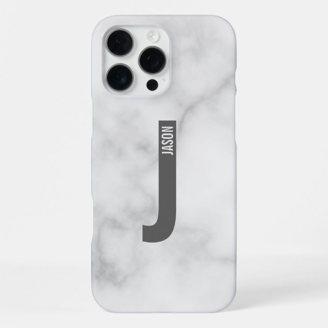 Coque iPhone Monogramme et nom personnalisés modernes (Verso)
