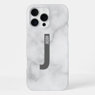 Coque iPhone 16 Pro Max Monogramme et nom personnalisés modernes