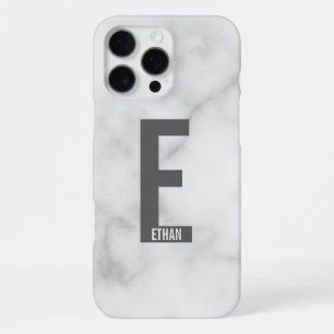 Coque iPhone 16 Pro Max Monogramme et nom personnalisés modernes