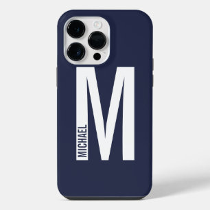 Coque Pour Pour iPhone 14 Pro Max Monogramme et nom personnalisés modernes