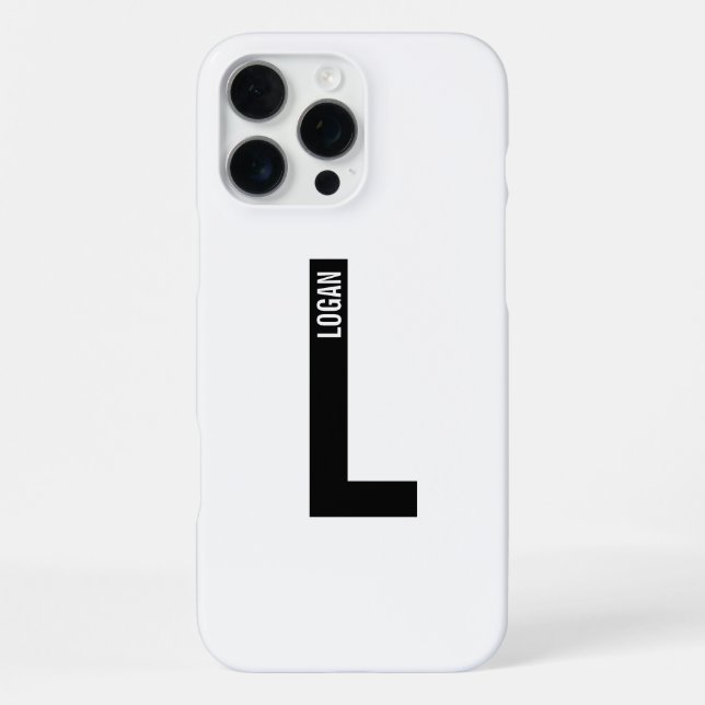 Coque iPhone Monogramme et nom personnalisés modernes (Verso)