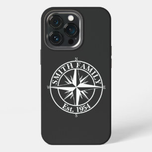 Etui iPhone 13 Pro Monogramme étoile boussole emblème personnalisable