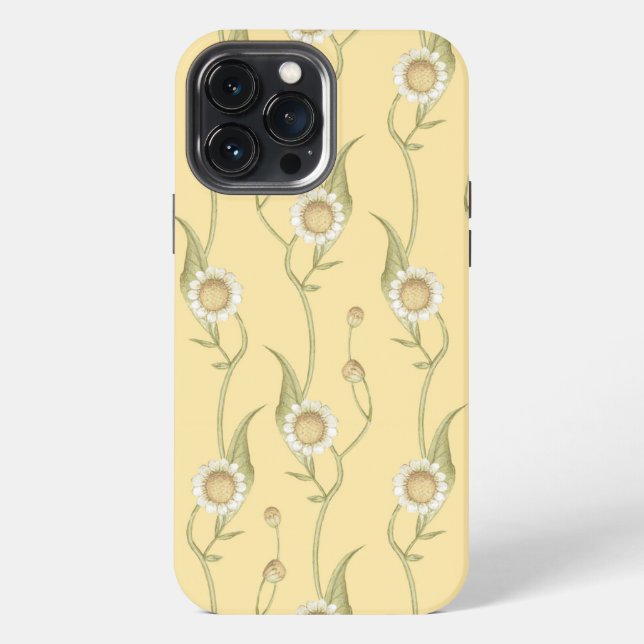 Coque iPhone Monogramme Fleur de Marguerite Jaune  Unique (Verso)