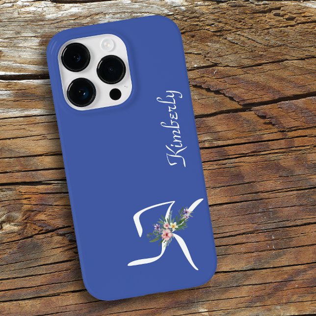 Coque iPhone Monogramme Floral K Retraite (Créateur téléchargé)