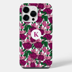 Coque Pour Pour iPhone 14 Pro Max Monogramme fuchsia