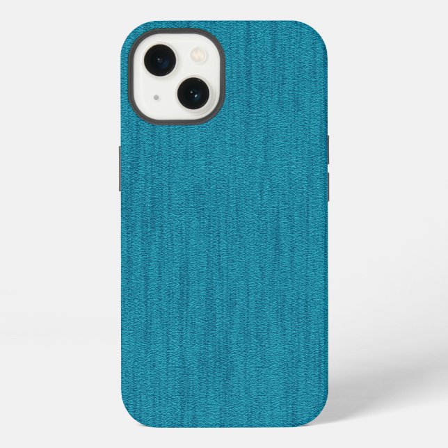 Coque iPhone Monogramme Grain de Bois Bleu Turquoise (Verso)