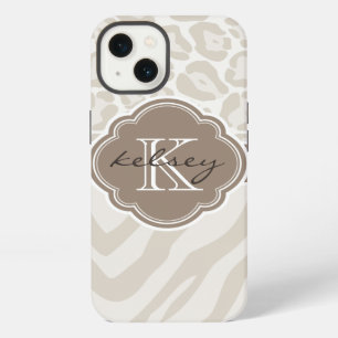Etui iPhone 13 Monogramme Imprimé Animal Neutre