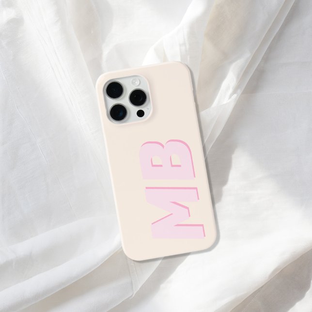 Coque iPhone Monogramme initial minimaliste moderne (Créateur téléchargé)
