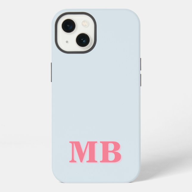 Coque iPhone Monogramme Initial Moderne Minimaliste (Verso)
