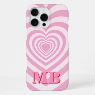 Coque iPhone 16 Pro Max Monogramme Initial Moderne Minimaliste Rose