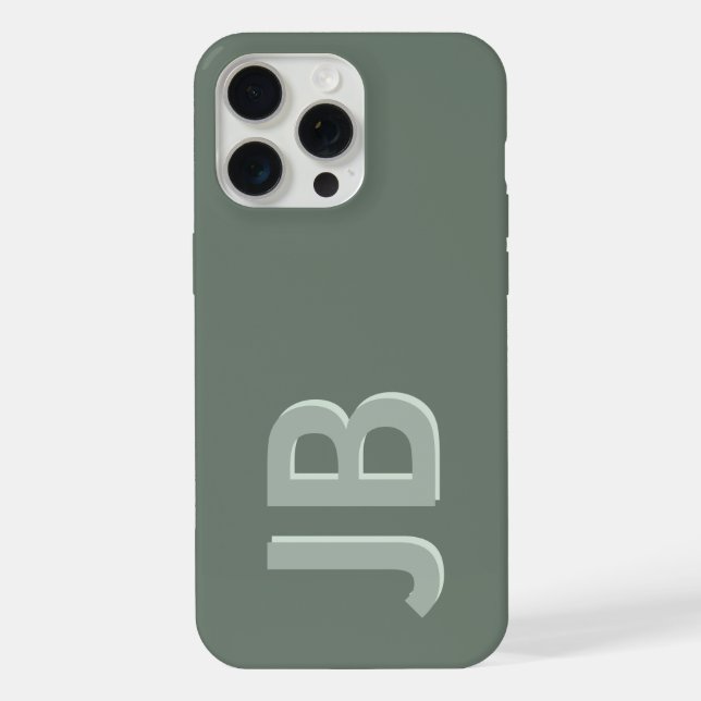 Coque iPhone Monogramme initial personnalisé en gras (Verso)