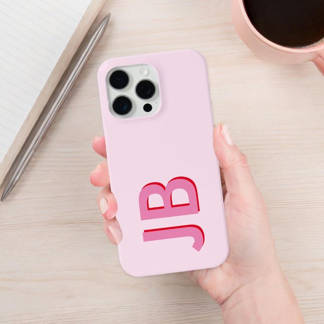 Coque iPhone Monogramme initial personnalisé en gras (Créateur téléchargé)