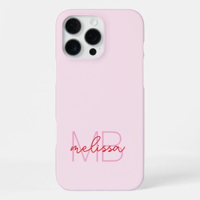 Coque iPhone Monogramme Initial Simple Minimaliste (Verso)