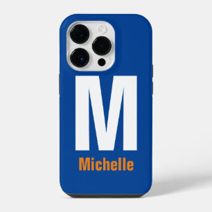 Coque Pour iPhone 14 Plus Monogramme Initiale de Votre Nom Moderne Simple Mi